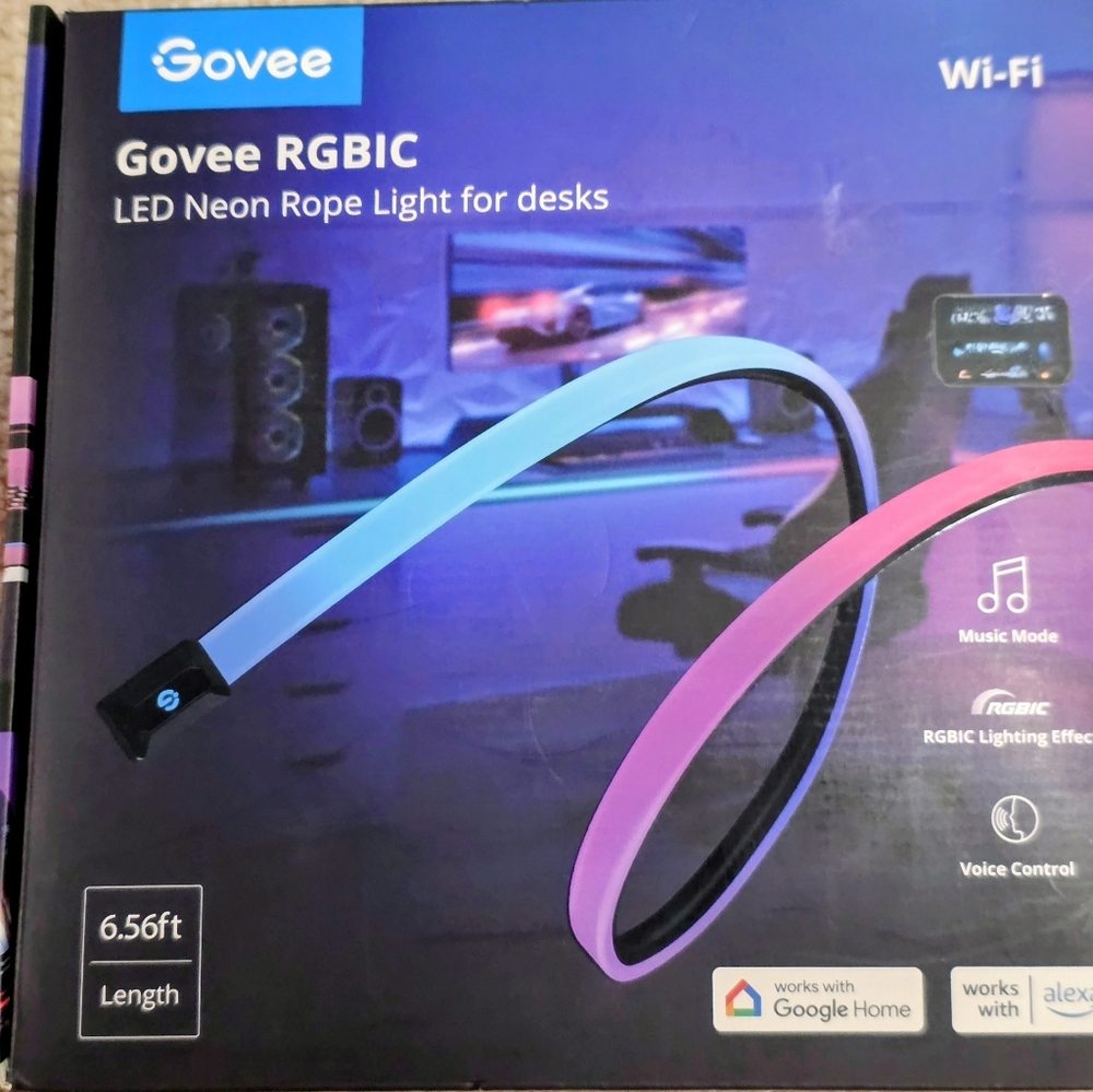 Govee RGBIC LED Neon Rope Light for Desks - Blue and Purple